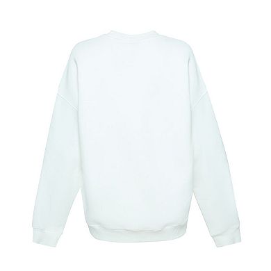 Women's Hype and Vice White Dallas Stars Action Mascot Oversized Sweatshirt