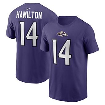 Men's Nike Kyle Hamilton Purple Baltimore Ravens Name & Number T-Shirt