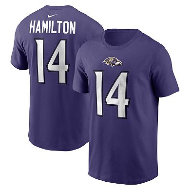 Men's Nike Kyle Hamilton Purple Baltimore Ravens Name & Number T-Shirt