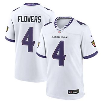 Men's Nike Zay Flowers White Baltimore Ravens Game Jersey