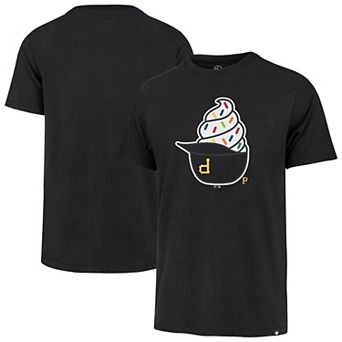 Men's '47 Black Pittsburgh Pirates Ice Cream Helmet Franklin T-Shirt