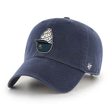 Men's '47 Navy Milwaukee Brewers Ice Cream Helmet Clean Up Adjustable Hat