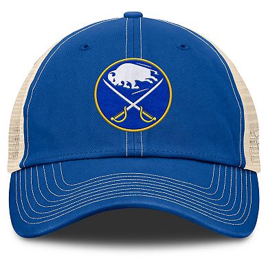 Men's Fanatics Royal/Natural Buffalo Sabres Rival Trucker Adjustable Hat