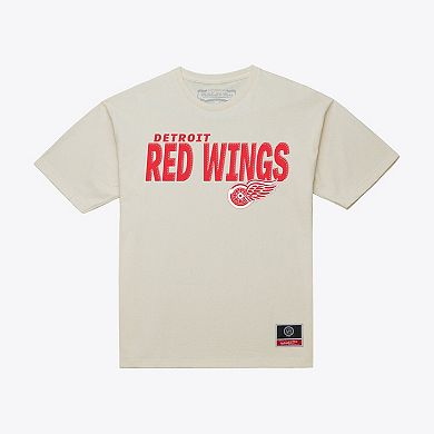 Men's Mitchell & Ness Cream Detroit Red Wings Core Plus T-Shirt