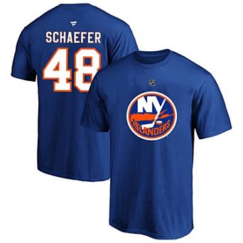 Men's Fanatics Matthew Schaefer Royal New York Islanders Big & Tall Heat Check Name & Number T-Shirt