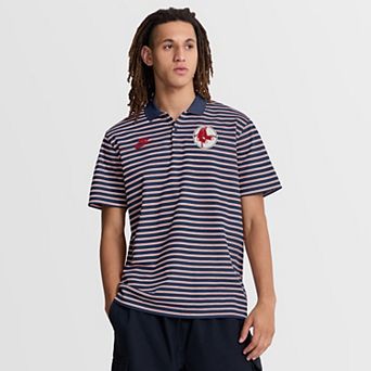 Men's Nike Navy Boston Red Sox Cooperstown Collection Dri-FIT Victory Striped Polo