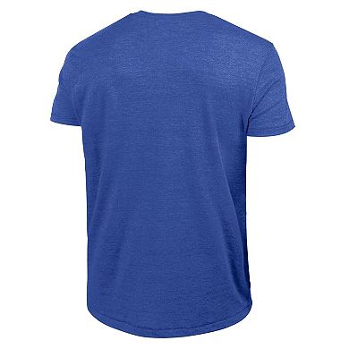 Men's Champion Blue Montreal Expos Cooperstown Wordmark Lockup Tri-Blend T-Shirt