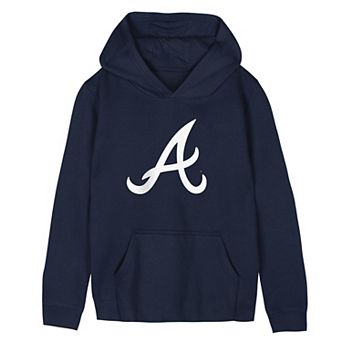 Preschool Outerstuff Navy Atlanta Braves Primary Logo Fleece Hoodie