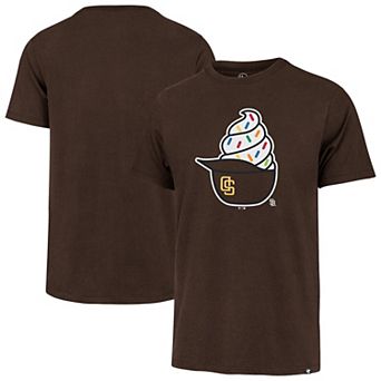 Men's '47 Brown San Diego Padres Ice Cream Helmet Franklin T-Shirt