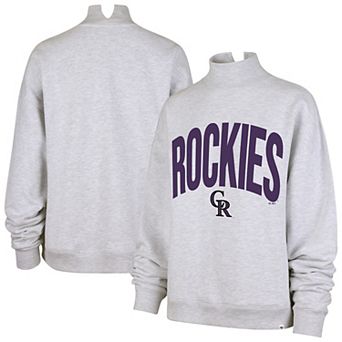 Women's '47 Heather Gray Colorado Rockies Subtle Muse Mock Neck Sweatshirt