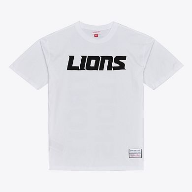 Men's Mitchell & Ness White Detroit Lions Monochrome T-Shirt