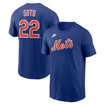 Men's Nike Juan Soto Royal New York Mets Cooperstown Collection Name & Number T-Shirt