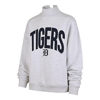 Women's '47 Heather Gray Detroit Tigers Subtle Muse Mock Neck Sweatshirt