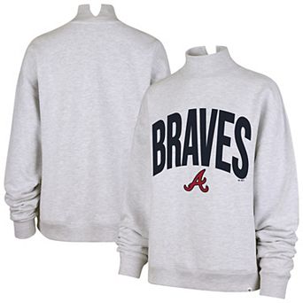 Women's '47 Heather Gray Atlanta Braves Subtle Muse Mock Neck Sweatshirt