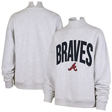 Women's '47 Heather Gray Atlanta Braves Subtle Muse Mock Neck Sweatshirt
