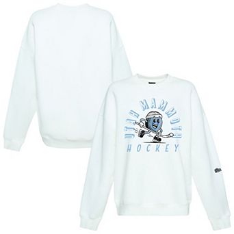 Women's Hype and Vice White Utah Mammoth Action Mascot Oversized Sweatshirt