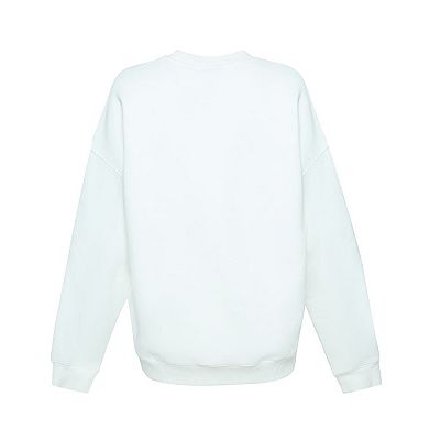 Women's Hype and Vice White Utah Mammoth Action Mascot Oversized Sweatshirt