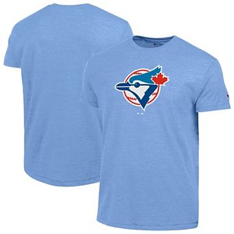 Men's Champion Powder Blue Toronto Blue Jays Cooperstown Logo Tri-Blend T-Shirt