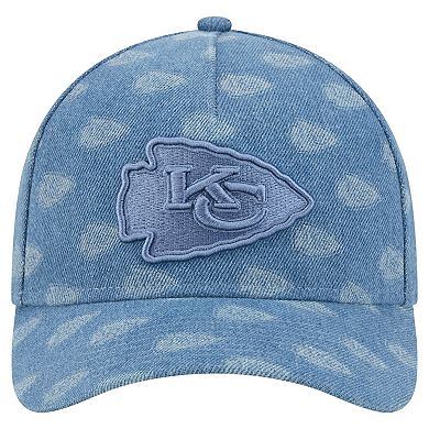 Women's New Era Denim Kansas City Chiefs A-Frame 9FORTY Adjustable Hat
