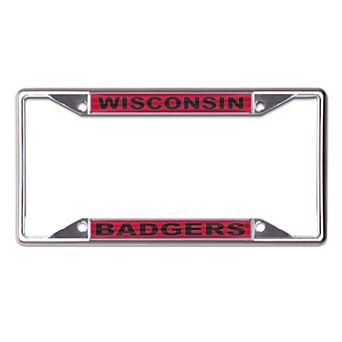 WinCraft Wisconsin Badgers Printed Wordmark Metal License Plate Frame