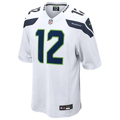 Men's Nike 12s White Seattle Seahawks Game Jersey
