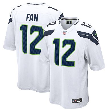Men's Nike 12s White Seattle Seahawks Game Jersey