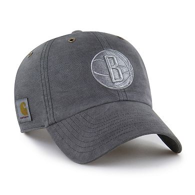 Men's Carhartt x '47 Charcoal Brooklyn Nets Clean Up Adjustable Hat