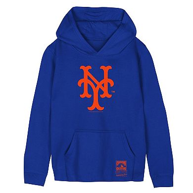 Youth Mitchell & Ness Royal New York Mets Retro Logo Hoodie