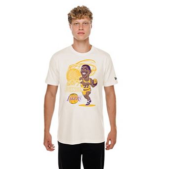 Men's New Era Magic Johnson Cream Los Angeles Lakers Player Graphic T-Shirt