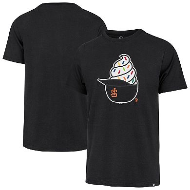Men's '47 Black San Francisco Giants Ice Cream Helmet Franklin T-Shirt