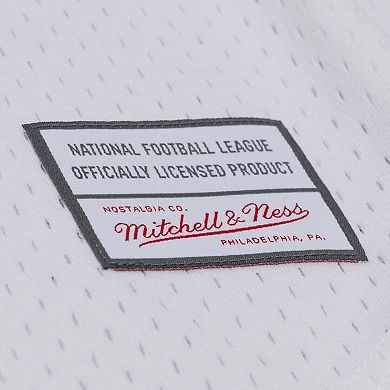 Men's Mitchell & Ness White Philadelphia Eagles Monochrome Mesh Full-Button Baseball Jersey