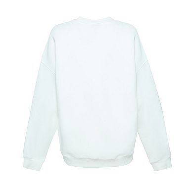 Women's Hype and Vice White Anaheim Ducks Action Mascot Oversized Sweatshirt