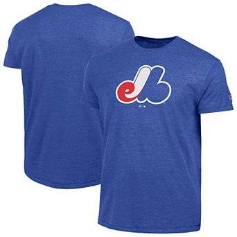 Men's Champion Blue Montreal Expos Cooperstown Logo Tri-Blend T-Shirt