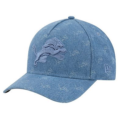 Women's New Era Denim Detroit Lions A-Frame 9FORTY Adjustable Hat