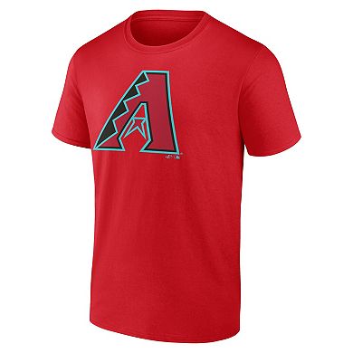 Men's Logo Athletic Red Arizona Diamondbacks Official Logo T-Shirt