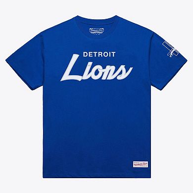 Men's Mitchell & Ness Blue Detroit Lions Head Coach Classic T-Shirt