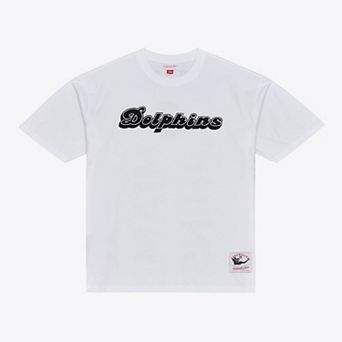 Men's Mitchell & Ness White Miami Dolphins Monochrome T-Shirt