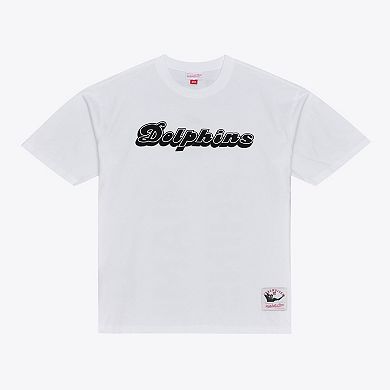 Men's Mitchell & Ness White Miami Dolphins Monochrome T-Shirt