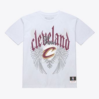 Men's Mitchell & Ness White Cleveland Cavaliers Old English Classic T-Shirt