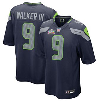 Men's Nike Kenneth Walker III College Navy Seattle Seahawks Super Bowl LX Patch Game Jersey