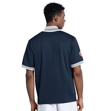 Men's Starter Navy New York Yankees Button-Up Short Sleeve Jacket