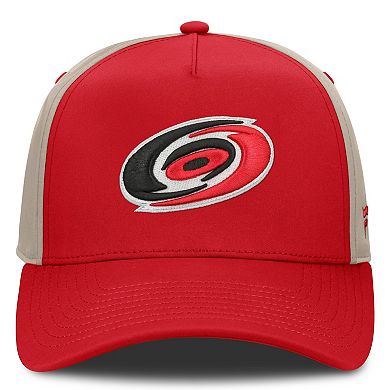 Men's Fanatics Red/Tan Carolina Hurricanes 2026 Stanley Cup Playoffs Locker Room Adjustable Hat