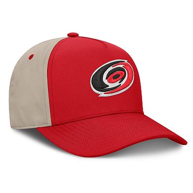 Men's Fanatics Red/Tan Carolina Hurricanes 2026 Stanley Cup Playoffs Locker Room Adjustable Hat