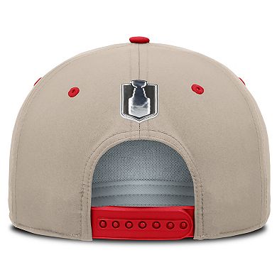Men's Fanatics Red/Tan Carolina Hurricanes 2026 Stanley Cup Playoffs Locker Room Adjustable Hat