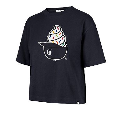 Women's '47 Navy Detroit Tigers Ice Cream Helmet T-Shirt