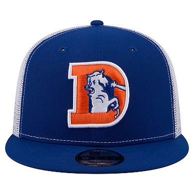 Men's New Era Royal Denver Broncos Core Team 9FIFTY Trucker Snapback Hat