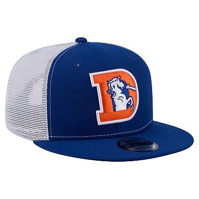 Men's New Era Royal Denver Broncos Core Team 9FIFTY Trucker Snapback Hat