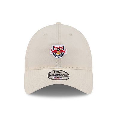 Men's New Era Beige New York Red Bulls Micro Team Logo 9TWENTY Adjustable Hat