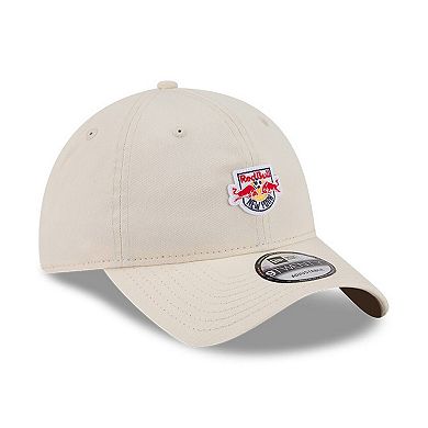 Men's New Era Beige New York Red Bulls Micro Team Logo 9TWENTY Adjustable Hat