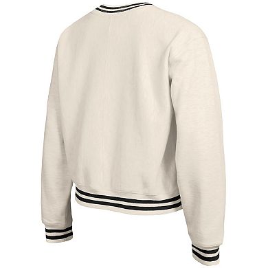 Women's Champion Cream Utah Mammoth Bold Laurels Reverse Weave Yarn Crewneck Sweatshirt